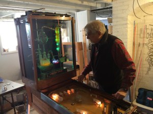 Bob with his "Create Life" Pinball Machine
